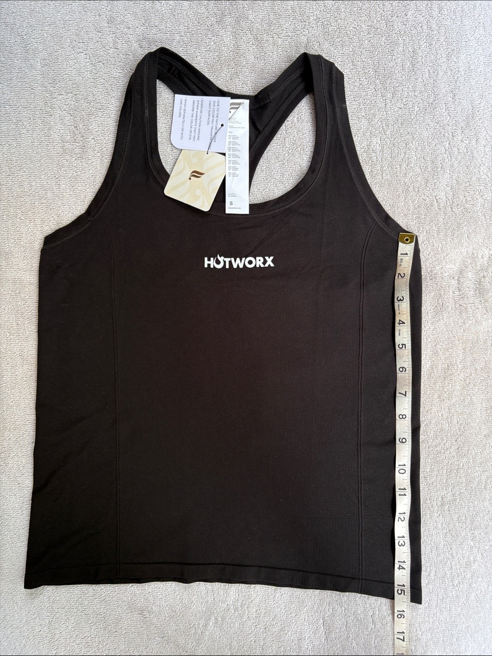 NWT HOTWORX Fabletics Black Logo Racerback Tank - Picture 3 of 6